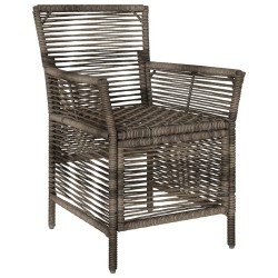 Chaise d'Extérieur 2 pcs Gris et Gris foncé polyrotin 644194644194