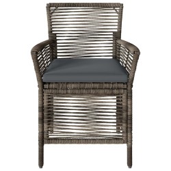 Chaise d'Extérieur 2 pcs Gris et Gris foncé polyrotin 644194644194