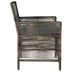 Chaise d'Extérieur 2 pcs Gris et Gris foncé polyrotin 644194644194