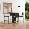 Ensemble de bar de jardin 5 pcs et coussins Résine tressée Noir 644196644196