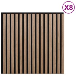 Panneaux muraux 8 pcs Marron 60,5 x 60 cm 644197644197