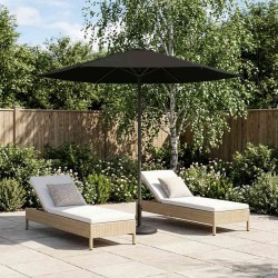 Parasol de jardin 230 x 230 cm Polyester Rectangulaire Noir 644199644199