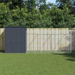 Niche pour chien avec cour anthracite 165x659x181 cm 644202644202