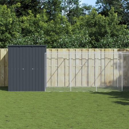 Niche pour chien avec cour anthracite 165x659x181 cm 644202644202