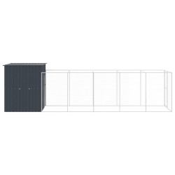 Niche pour chien avec cour anthracite 165x659x181 cm 644202644202