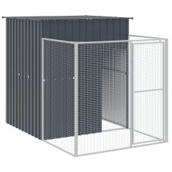 Niche pour chien avec cour anthracite 165x659x181 cm 644202644202