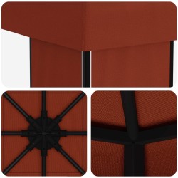 Pavillon 4 × 3 m Terre cuite Polyester et Acier 190 gsm 644203644203