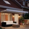 Cadre de store manuel avec LEDs Bleu et Blanc 4,5 × 3,5 m 644207644207