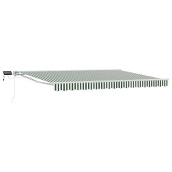 Cadre de store manuel avec LEDs Vert et blanc 4 × 3 m 644208644208