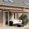 Cadre de store manuel avec LEDs Taupe 4 × 3 m 644215644215