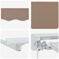 Cadre de store manuel avec LEDs Taupe 4 × 3 m 644215644215