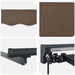Cadre de store manuel avec LEDs Taupe 3 x 2,5 m 644217644217
