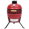 Barbecue à fumoir Kamado 2-en-1 Céramique 56 cm Rouge 644220644220
