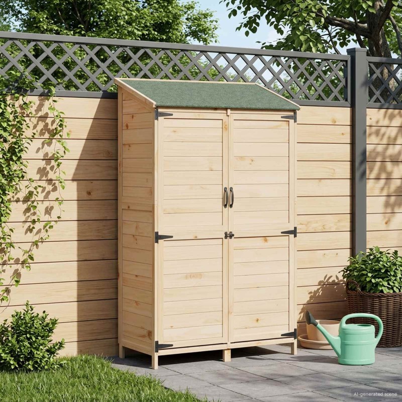 Abri de jardin Naturel 106,5 x 56 x 176 cm Bois de Sapin Massif 644227644227