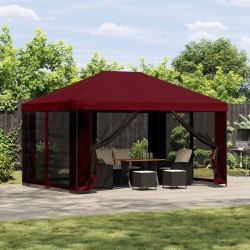 Abri de jardin avec parois 4 × 3 m Bordeaux Polyester et Acier 644229644229