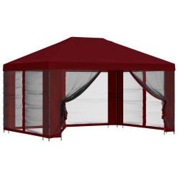 Abri de jardin avec parois 4 × 3 m Bordeaux Polyester et Acier 644229644229