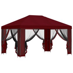 Abri de jardin avec parois 4 × 3 m Bordeaux Polyester et Acier 644229644229
