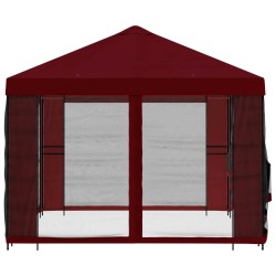 Abri de jardin avec parois 4 × 3 m Bordeaux Polyester et Acier 644229644229