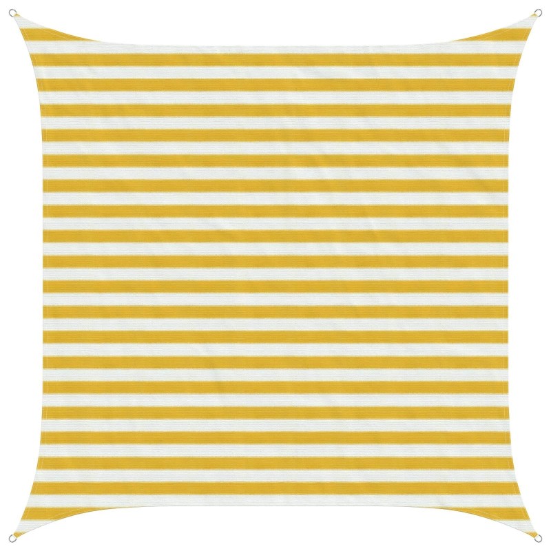 Voile d'ombre Jaune et blanc 2,5 x 2,5 m HDPE 644234644234