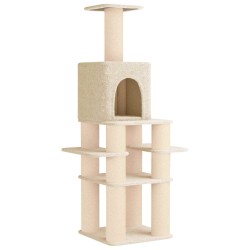 Arbre à chat avec poteaux à griffer en sisal Crème 180 cm 644236644236