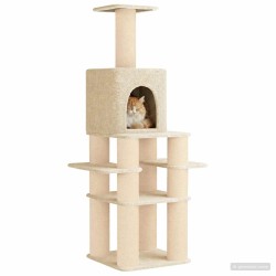 Arbre à chat avec poteaux à griffer en sisal Crème 180 cm 644236644236