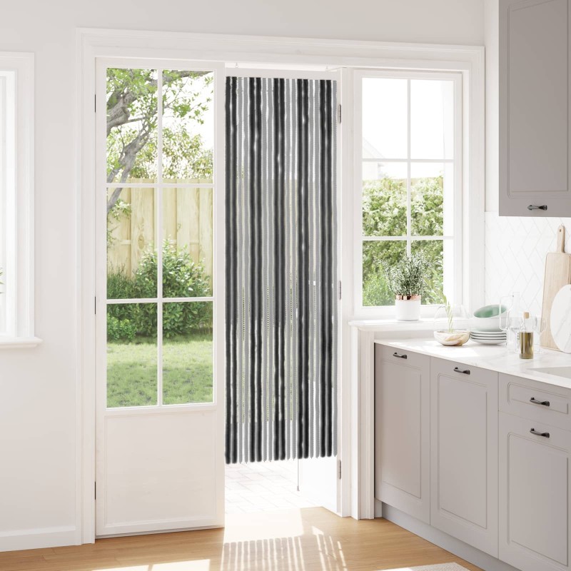 Rideau anti-insectes en chenille Gris et Noir 56 x 185 cm 644241644241