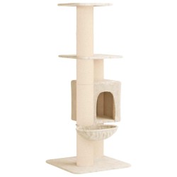Arbre à chat avec poteaux à griffer en sisal Crème 137 cm 644244644244