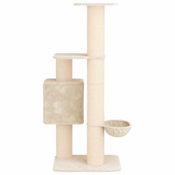 Arbre à chat avec poteaux à griffer en sisal Crème 137 cm 644244644244