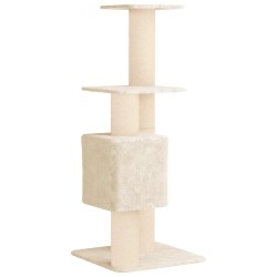 Arbre à chat avec poteaux à griffer en sisal Crème 137 cm 644244644244