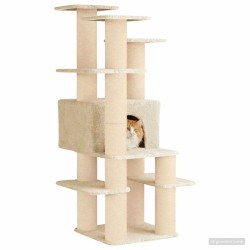 Arbre à chat avec poteaux à griffer en sisal Crème 161 cm 644245644245