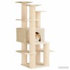 Arbre à chat avec poteaux à griffer en sisal Crème 161 cm 644245644245