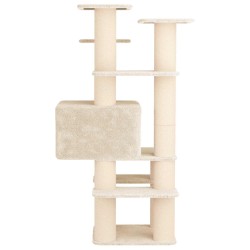 Arbre à chat avec poteaux à griffer en sisal Crème 161 cm 644245644245