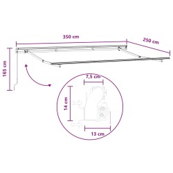 Auvent rétractable 2 pc Gris clair et blanc 3,5 x 2,5 m 644246644246
