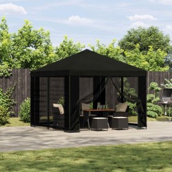 Abri de jardin avec parois 3 x 3 m Noir Polyester et Acier 644264644264