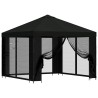 Abri de jardin avec parois 3 x 3 m Noir Polyester et Acier 644264644264