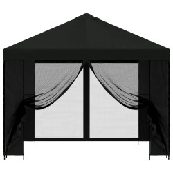 Abri de jardin avec parois 3 x 3 m Noir Polyester et Acier 644264644264