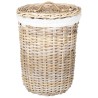 Panier à linge avec couvercle 2 pcs Gris naturel Rattan Kubu 644266644266