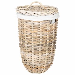 Panier à linge avec couvercle 2 pcs Gris naturel Rattan Kubu 644266644266