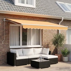 Auvent rétractable Sable 3,5 x 2,5 m Polyester et Aluminium 644272644272