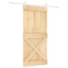 Porte coulissante Naturel et Blanc 95 x 210 cm 644276644276