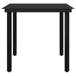 Ensemble à manger de jardin coussins 3 pcs Résine tressée Verre 644278644278