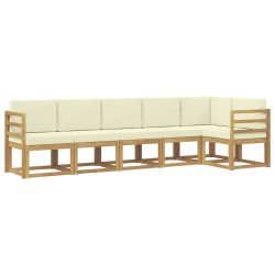 Ensemble de canapés d'extérieur 6 pcs Blanc et crème Polyester 644280644280