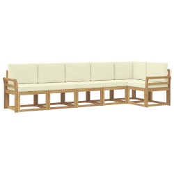 Ensemble de canapés d'extérieur 6 pcs Blanc et crème Polyester 644281644281