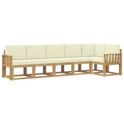 Ensemble de canapés d'extérieur 6 pcs Blanc et crème Polyester 644282644282