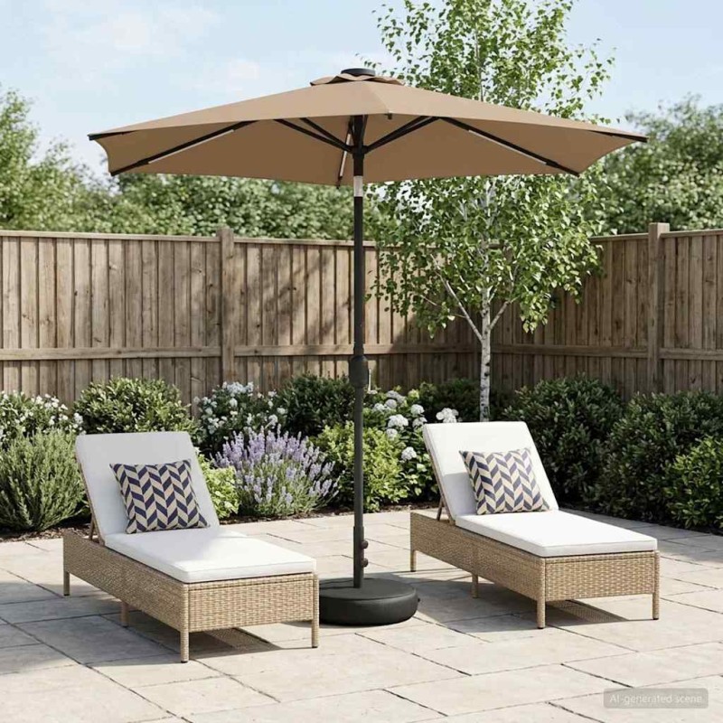 Parasol de jardin avec lumières LED et base 230 x 230 cm 644286644286