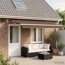 Auvent rétractable Taupe 500 × 300 cm Tissu et Aluminium 644287644287