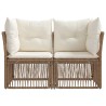 Canapé de jardin 2-Nombre de places Beige polyrotin 644289644289