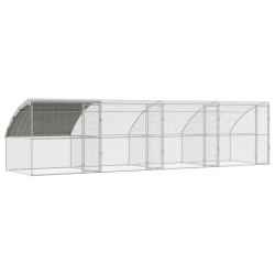 Cage à poules 4 pcs Argenté 800 x 200 x 200 cm Acier et PE 644292644292