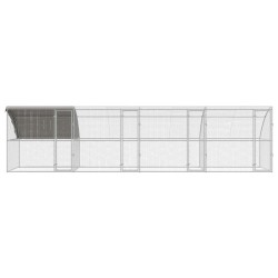 Cage à poules 4 pcs Argenté 800 x 200 x 200 cm Acier et PE 644292644292