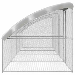 Cage à poules 4 pcs Argenté 800 x 200 x 200 cm Acier et PE 644292644292